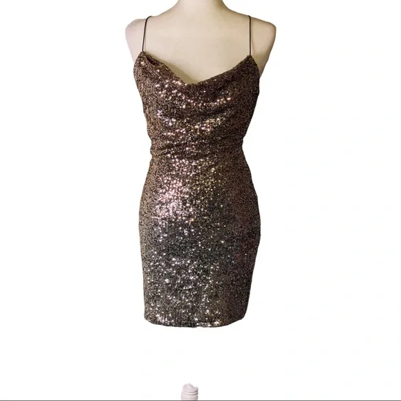 b. darlin sequin open back bodycon dress Jovani 46206 Beaded Open Back Dress With High Slit Green / 8